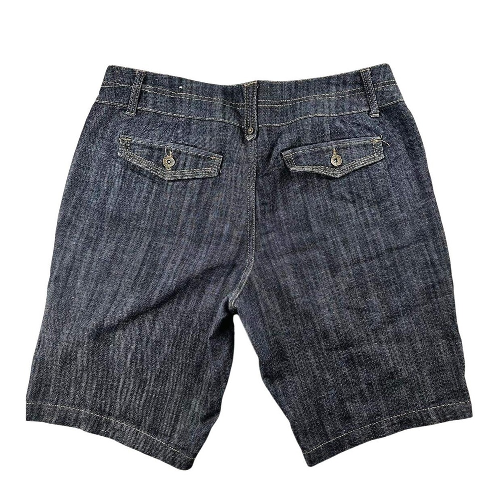 One 5 One Denim Bermuda Shorts Women 14P Blue Stretch Cotton Blend Pockets